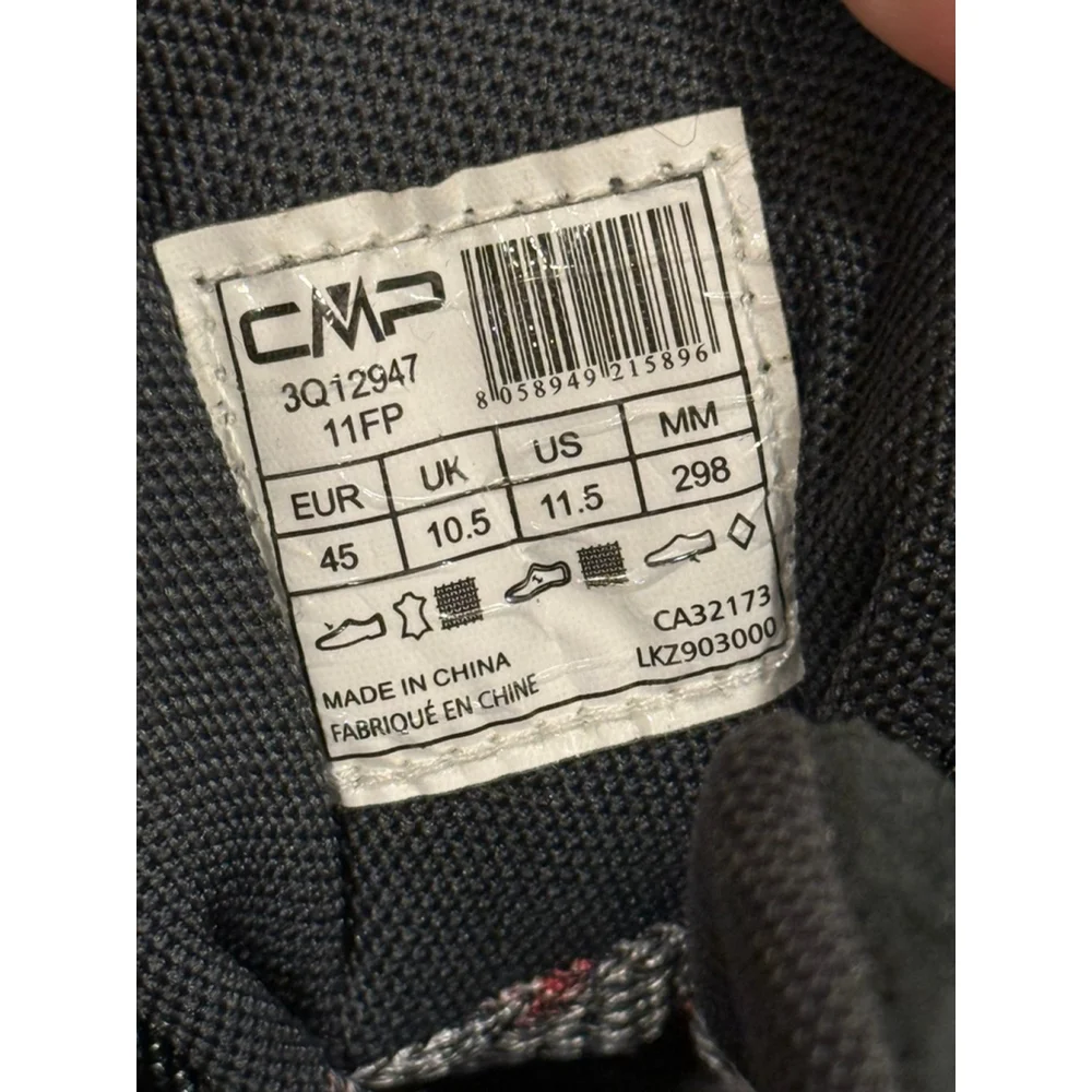CMP Men’s RIGEL MID WATERPROOF TREKKING BOOT 3Q12947-11FP EUC Sz 11.5 Gray​ - Picture 8 of 8